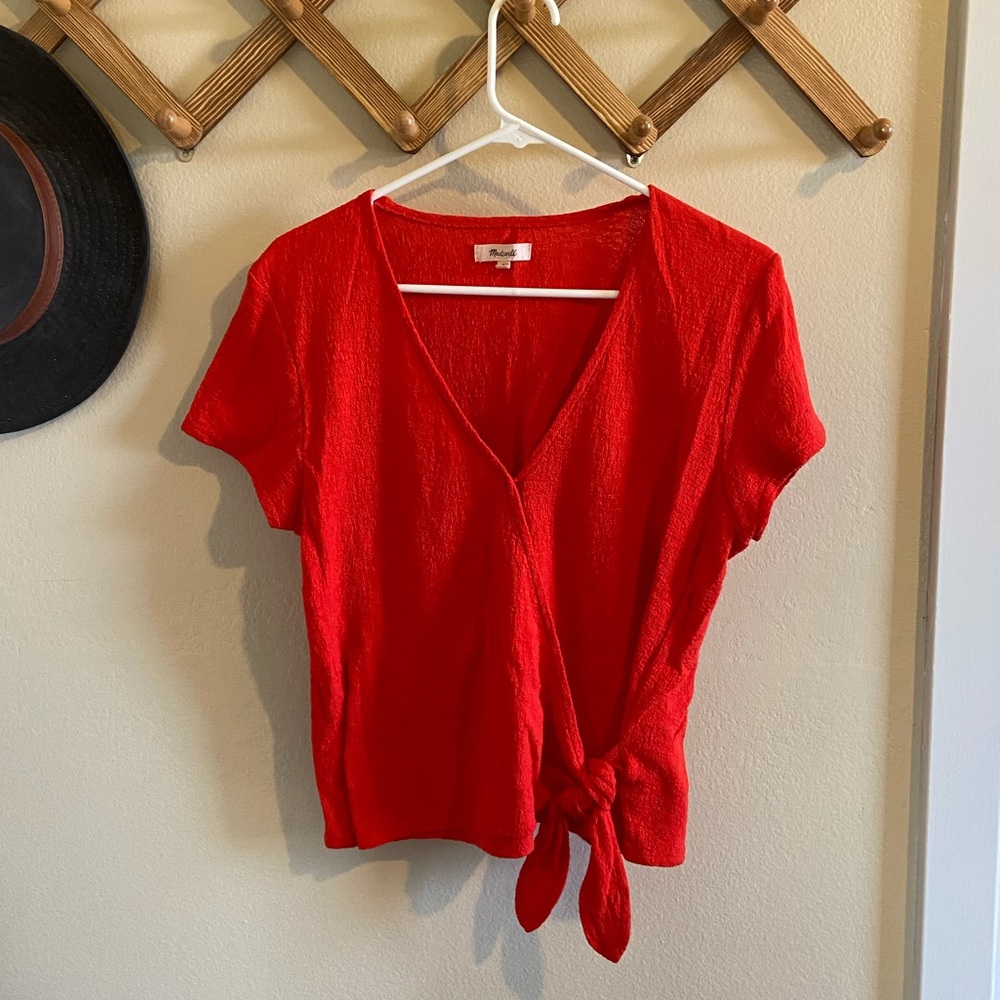 Madewell texture & thread wrap top